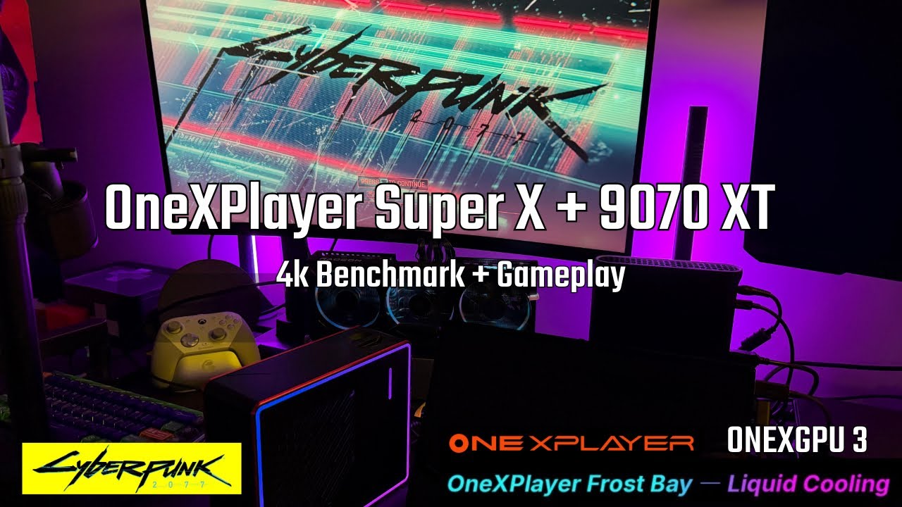 Onexplayer Super X Frost Bay with 9070 XT Cyberpunk 2077 Benchmark