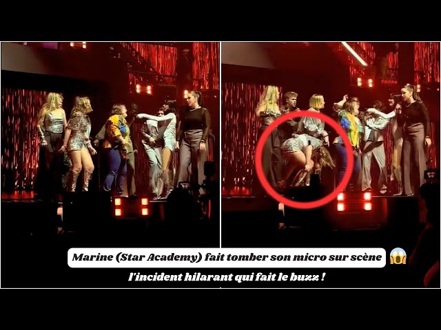 Marine (Star Academy) fait tomber son micro sur scène : l'incident hilarant  qui fait le buzz ! - YouTube