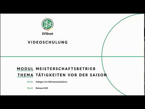 Meisterschaft - Rahmenspielpläne | DFBnet Videoschulung