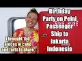 Birthday Party in Indonesia on Pelni Passenger Ship to Jakarta, Karaoke, Arriving to Tanjung Priok