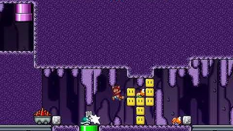 Super Mario Bros. X (SMBX) Custom Level - Purple Mine Cave