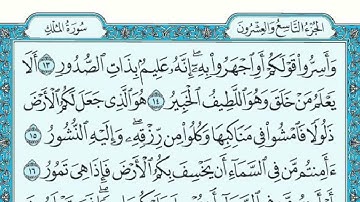 سورة الملك مكتوبة ماهر المعيقلي - Surat Al-Mulk Maher al Muaiqly