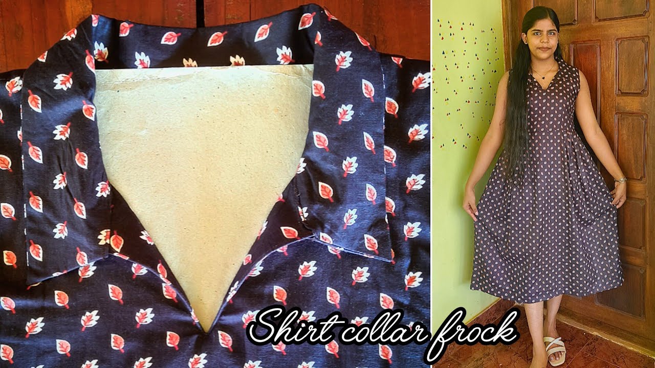 Shirt collar frock cutting&stitching with nighty cloth