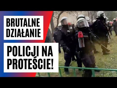 BRUTALNE zachowanie POLICJANTÓW na PROTEŚCIE! Nasz dziennikarz został potraktowany GAZEM | FAKT.PL