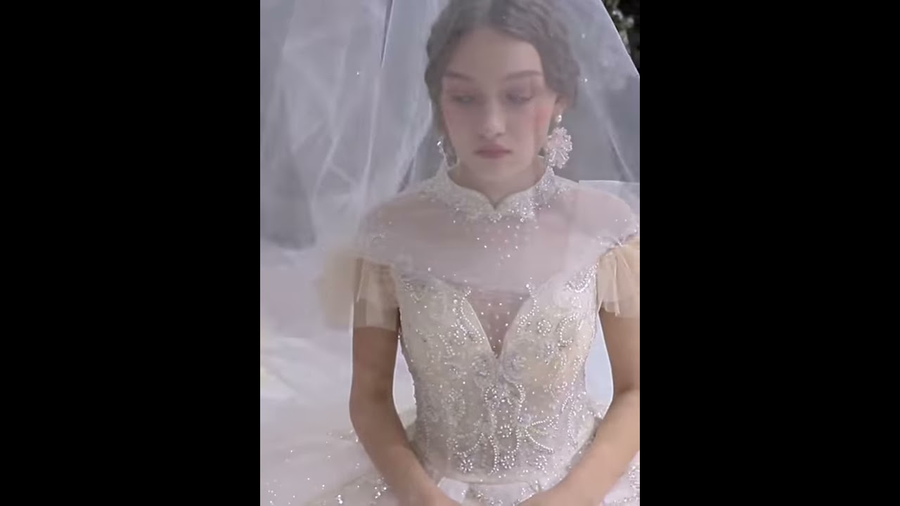 High End Champagne See Through Wedding Dresses 2020