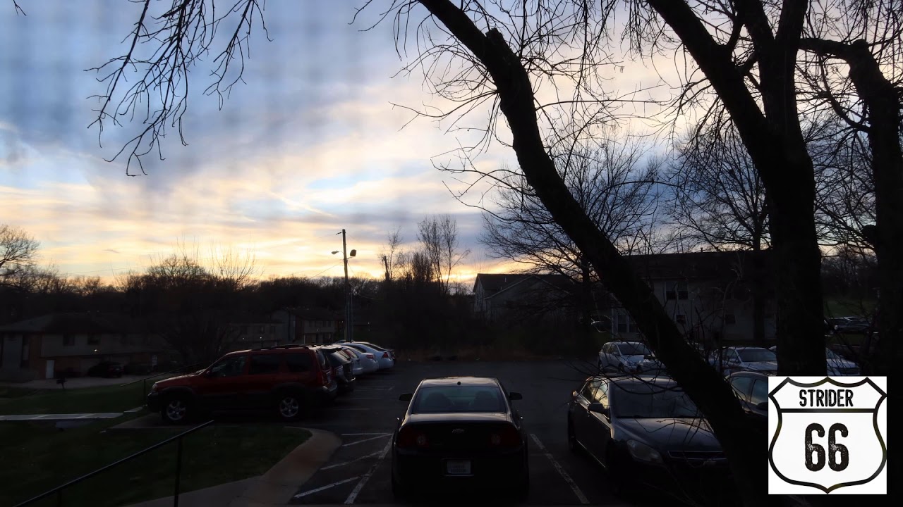 Time lapse Kansas City sunset from home office window