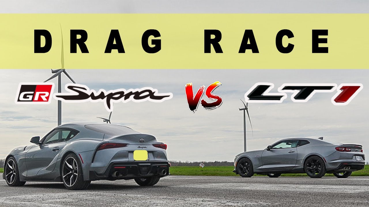 2022 Chevrolet Camaro LT1 vs Toyota Supra  GR, close but not close. Drag  and Roll Race. - YouTube