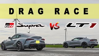 2022 Chevrolet Camaro Lt1 Vs Toyota Supra 3.0 Gr, Close But Not Close. Drag And Roll Race.