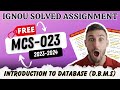 MCS-023 IGNOU FREE फ्री Solved Assignment 2023-24 | Download करें Free PDF Solution D.B.M.S | By ISM