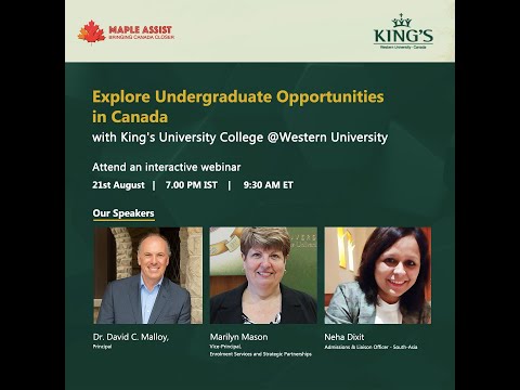 21 Aug: Webinar with King's University College @ Western University