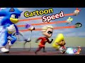 Cartoon speed comparison  famous cartoon characters running speed comparison in 3d