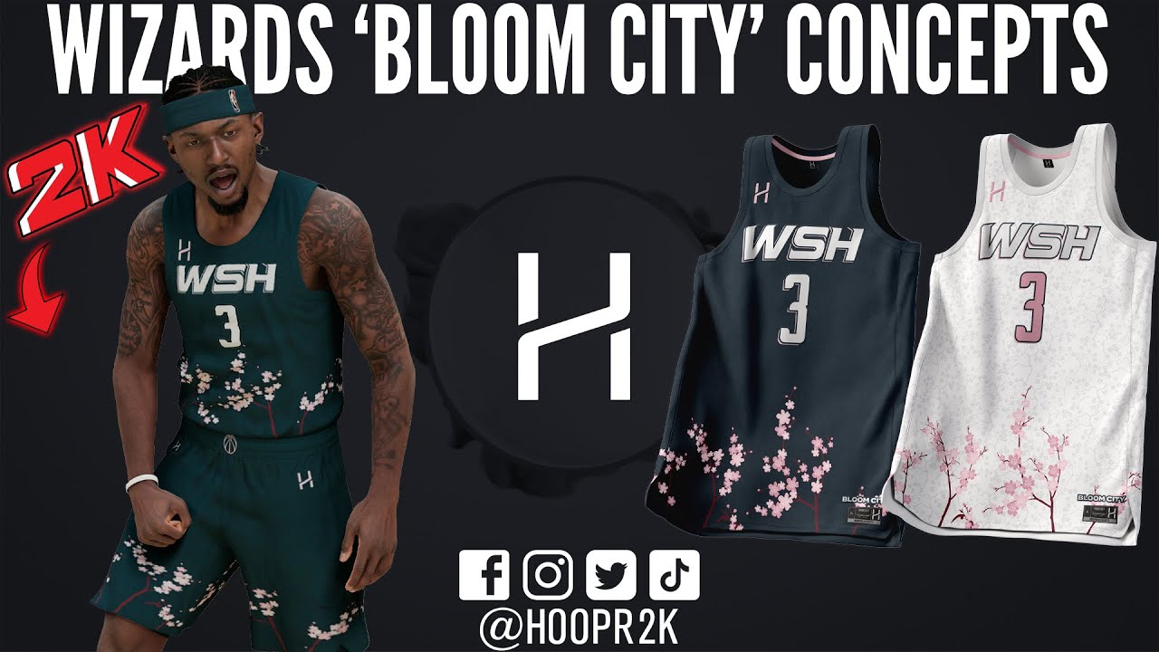 NBA2K Washington Wizards 'Bloom City' Custom Jerseys by