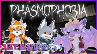 【PHASMOPHOBIA/コラボ】新要素満載！？3匹で幽霊調査にょ！
