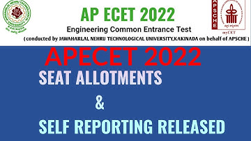 APECET 2022 SEAT ALLOTMENTS ORDERS AND SELF REPORTING RELEASED||APSCHE||LAXMIPRASAD TELUGU TECH