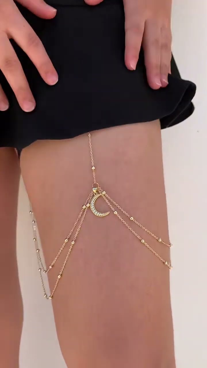 Product Link in Bio ( # 2095 ) ✅ Moon Charm Adjustable Elegant Rhinestone Jewelry #accessories