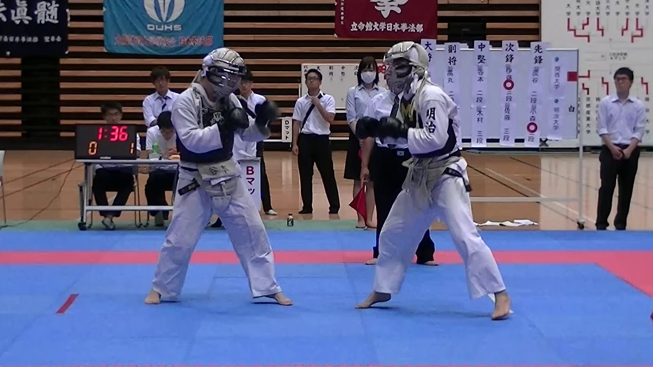 2018日本拳法全国大学選抜選手権大会準決勝戦　明治大学VS関西大学