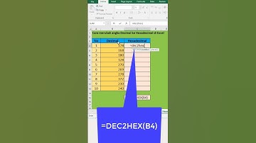 CARA KONVERSI ANGKA DESIMAL KE HEXADESIMAL DI EXCEL #shots #excel #exceltips