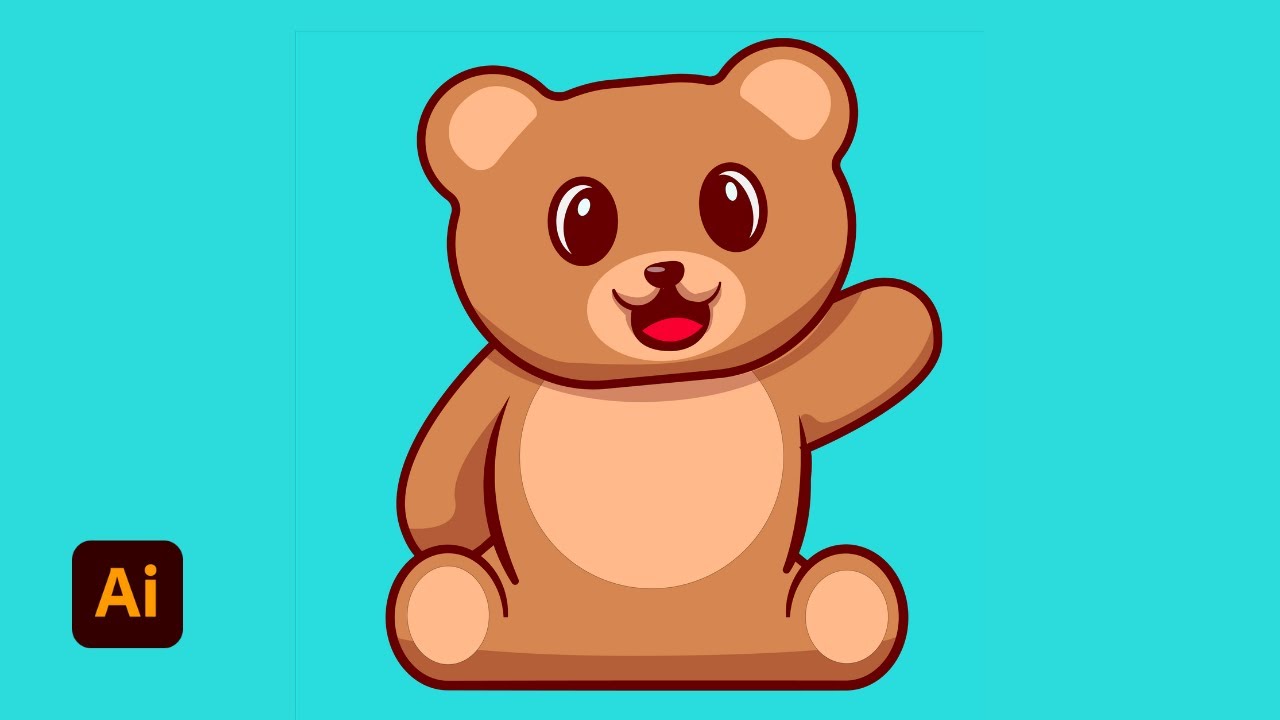 Illustrator Tutorial : How to Create Bear Vector - YouTube