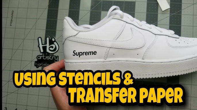 Apply Stencils To Nike AF1s- Applying Stencils to Leather Shoes 