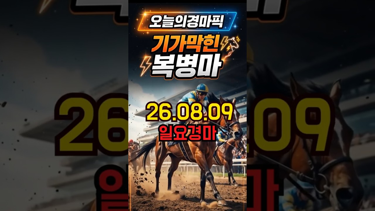 오늘의경마픽 8월9일 일요경마 핵심포인트와 복병마