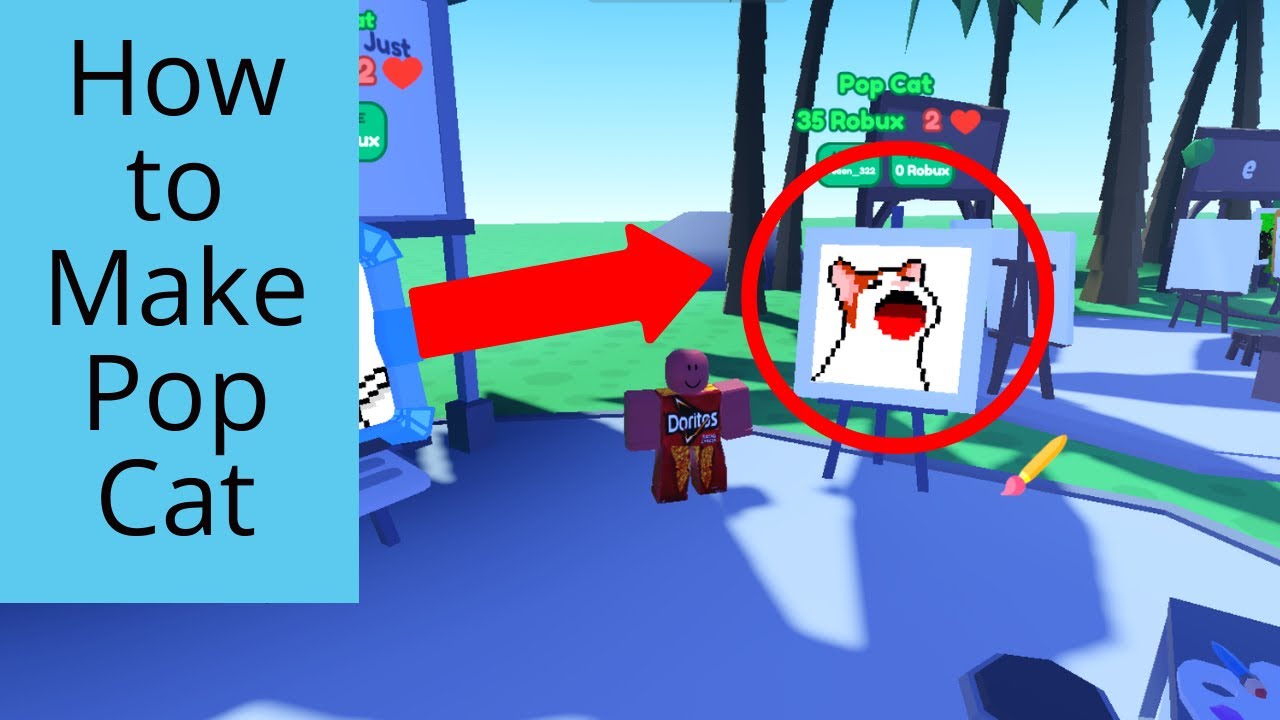 Roblox Starving Artists How To Draw A Pop Cat [ORIGINAL] - YouTube