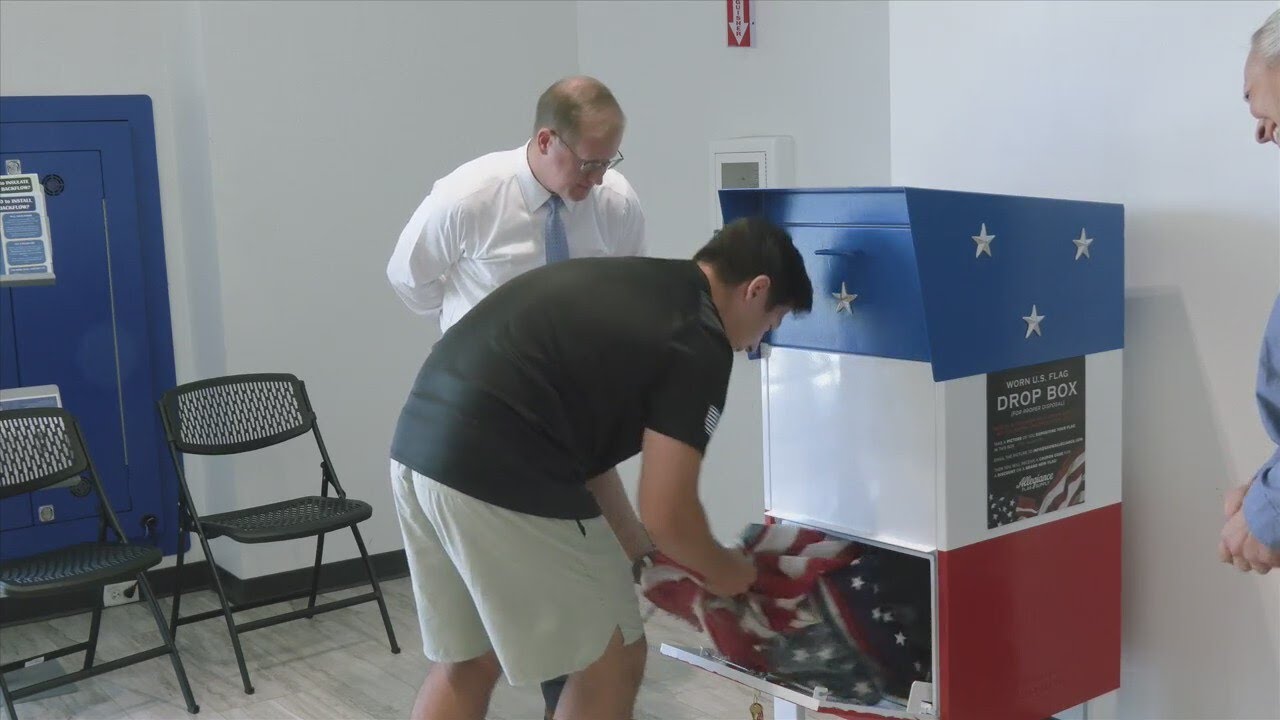 New 'Worn U.S. Flag Drop Box' unveiled at City Hall