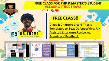 Class 3: Chapters 1 to 5 Thesis Templates to Beat Defense/Viva