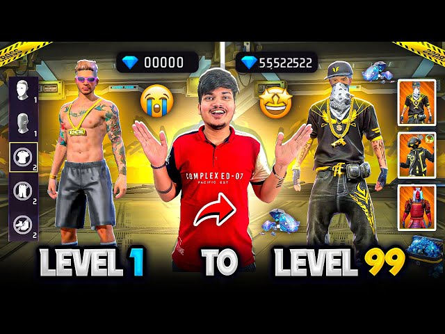 Free Fire I Made My New Level 1 Id To Max Level Id Unlocked Everything😍💎 -Garena Free Fire class=