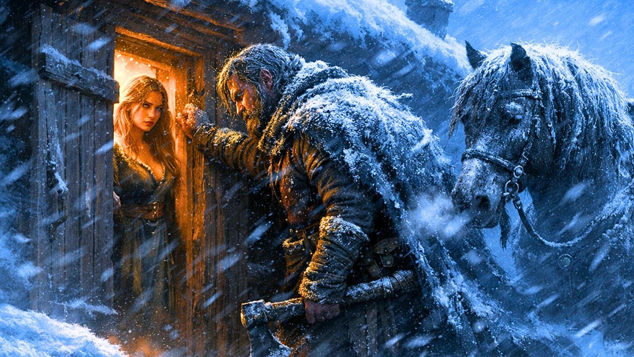 Викинга настиг буран… уже теряя надежду, он постучал в одинокую хижину, не зная, кто откроет дверь…