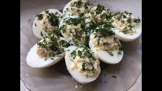 Яйца, фаршированные креветками Яйца, фаршированные креветками