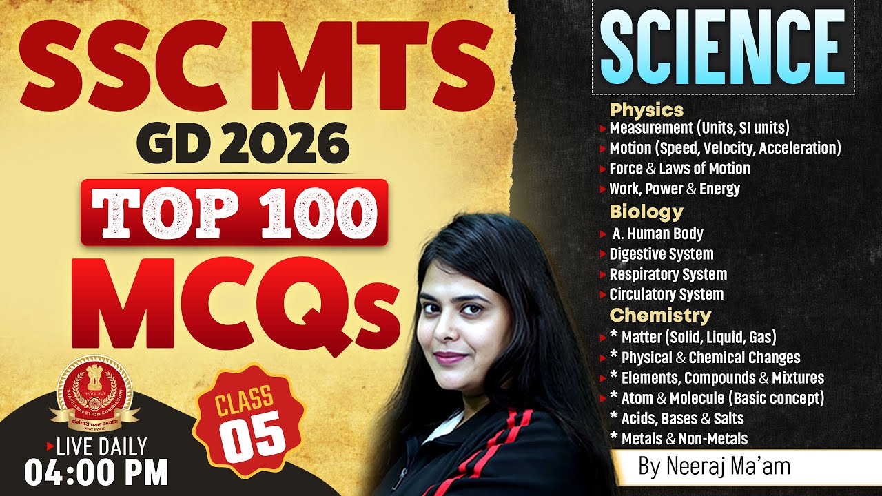 SSC GD Classes 2026 | SSC GD Science 2026 | SSC MTS Science 2026 | SSC GD 2026 Science |Neeraj Ma'am