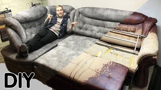 Перетяжка углового дивана своими руками l ремонт и реставрация