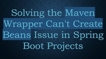 Solving the Maven Wrapper Can