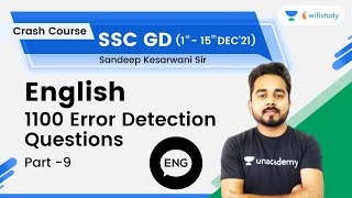Top 1100 Error Detection | Crash Course | Part - 9 | SSC GD Exams | English by Sandeep Kesarwani