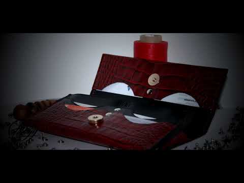 Hand made Leather Wallet \"Red Snake\"
