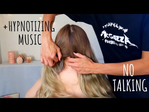 ASMR hair brushing with hypnotizing music