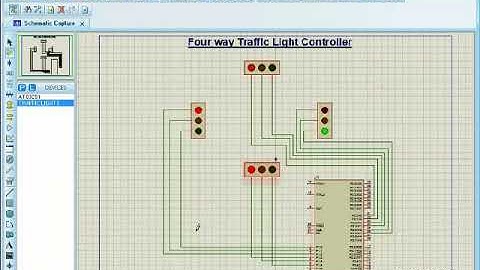 Four Way Traffic Light Simulation Using Proteus and Keil Vision