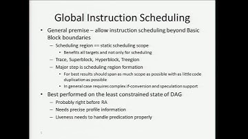 2014 LLVM Developers’ Meeting: “Implementation of global instruction scheduling in LLVM infra...”