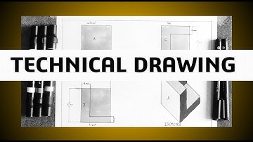 CAD | Technical drawing using T-square and Set-squares + Three-Standard views & dimensions.