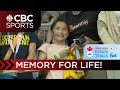 Summer McIntosh tosses her medal to happy young fan at 2024 Olympic and Paralympic Swimming Trials