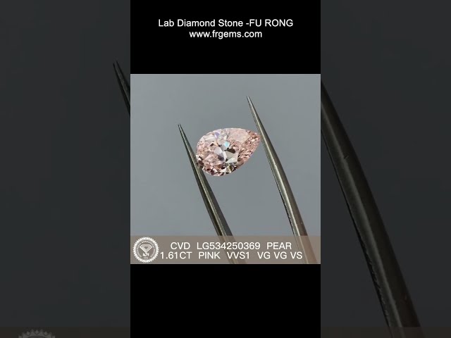 Pink Color CVD Lab diamond Pear shaped Loose Diamond Gemstones IGI Certificate wholesale from China