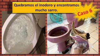 Radiografía de un inodoro tapado con sarro ¿Porque no se va con fuerza el agua del inodoro? (Caso 6)