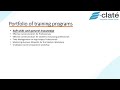 Eclate Training and Competence Development Services portfolio