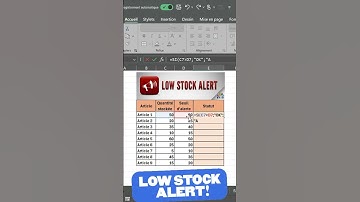 Gérez Vos Stocks Efficacement : La Formule Magique pour des Alertes Automatiques ! #excel #astuce