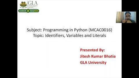 Lecture 3: Introduction to Identifiers, Literals and Variables