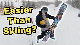Pro Snowboarder Tries Mono skiing