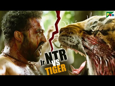 RRR Movie Best Scenes | Jr NTR's Fight With Tiger | Alia Bhatt, Ram Charan | S. S. Rajamouli