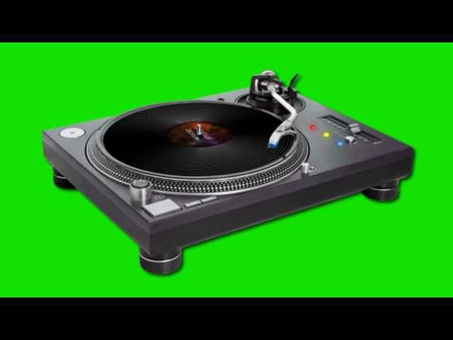 Realistic Record Player Green Screen class=