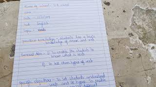 English lesson plan/ verb