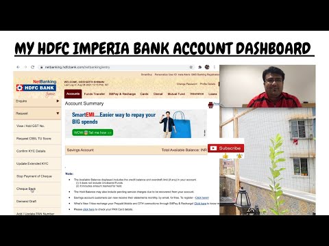 Showing my HDFC Imperia Bank Account Dashboard.